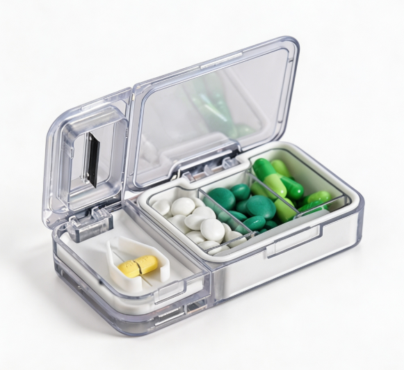 wholesale 3 in 1 pill splitter, crusher & sealed storage box
